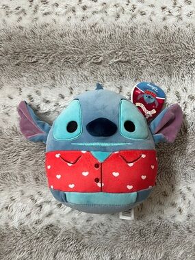 NWT | Disney Blue Stitch Plush with Red Heart Shirt